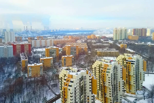 Moscow new buildings, multi storey apartment buildings view from — Stock Photo, Image