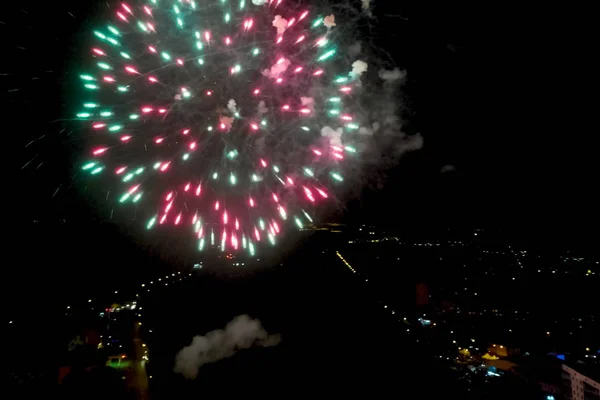 Fuochi d'artificio di Capodanno, vista interna dei fuochi d'artificio — Foto Stock