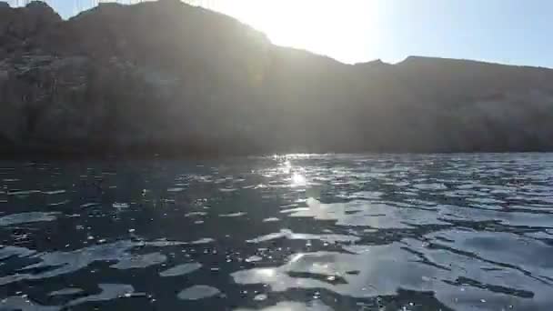 Onde Blu Disturbato Superficie Dell Acqua Dell Oceano Bellissimo Sfondo — Video Stock