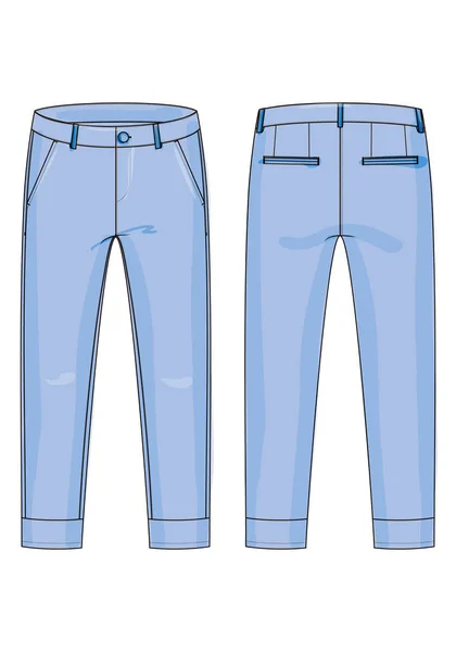Fashion technical sketch of pants with cuffs in vector graphic Royalty Free Stock Illustrations