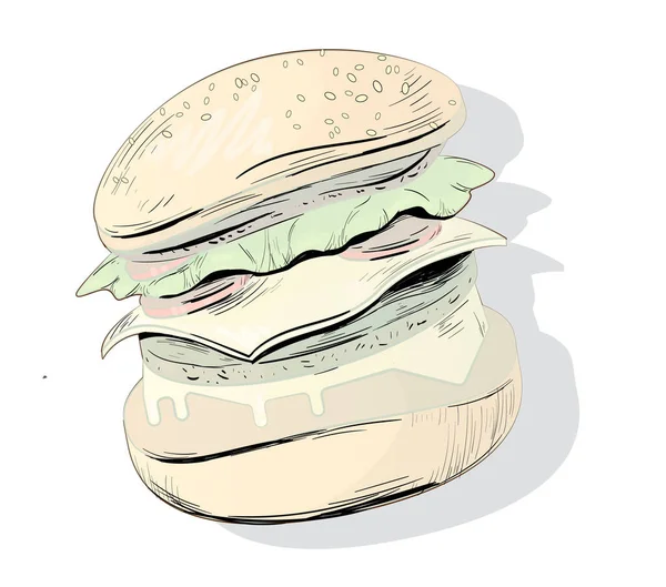 Illustration vectorielle burger. icône de restauration rapide . — Image vectorielle