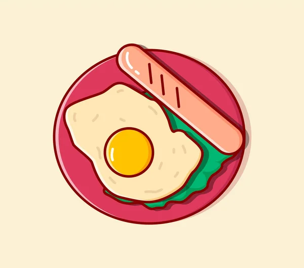 Huevos fritos. Ilustración vectorial. Plano . — Vector de stock