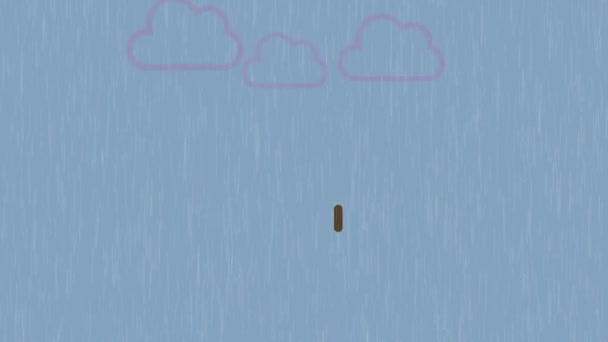 Morphing weather cartoon animation. Cityscape. Flat design. — Stock Video