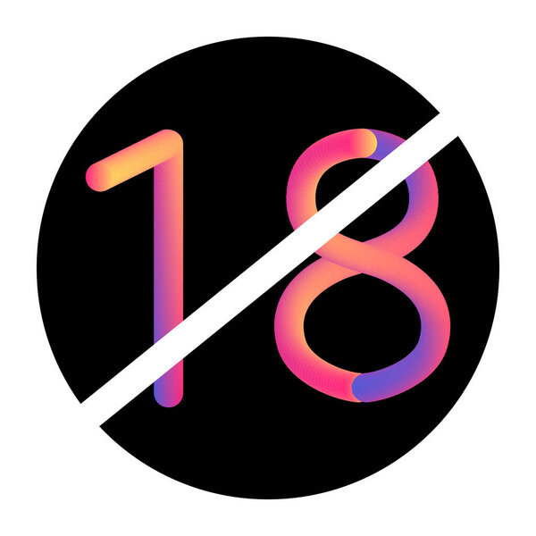 Under eighteen sign colorful liquid gradient