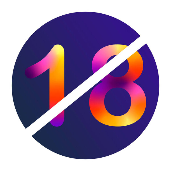 Under eighteen sign colorful liquid gradient