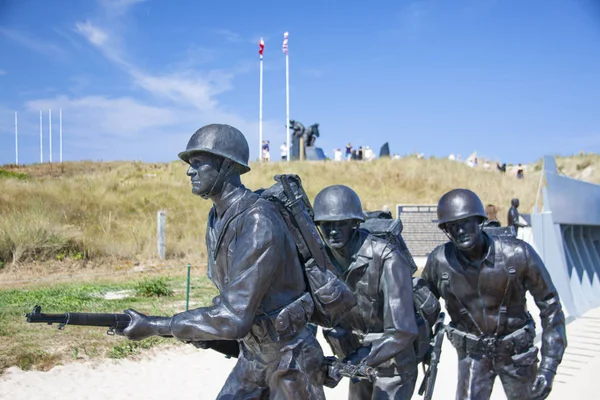 Colleville Sur Mer France July 2018 World War Soldiers Sculptures — Stock Photo, Image