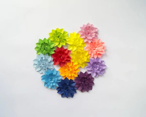 Fiore Carta Colore Arcobaleno Creatività Hobby — Foto Stock