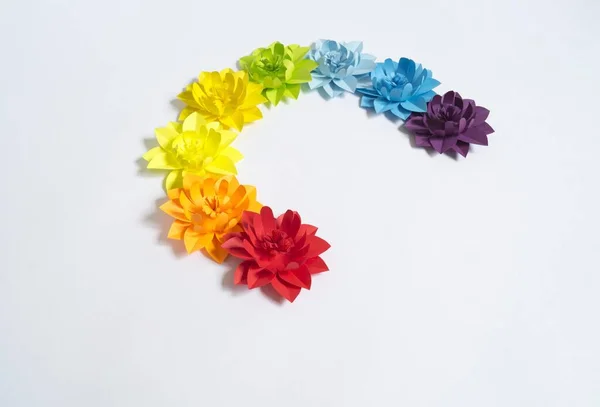 Fiore Carta Colore Arcobaleno Creatività Hobby — Foto Stock