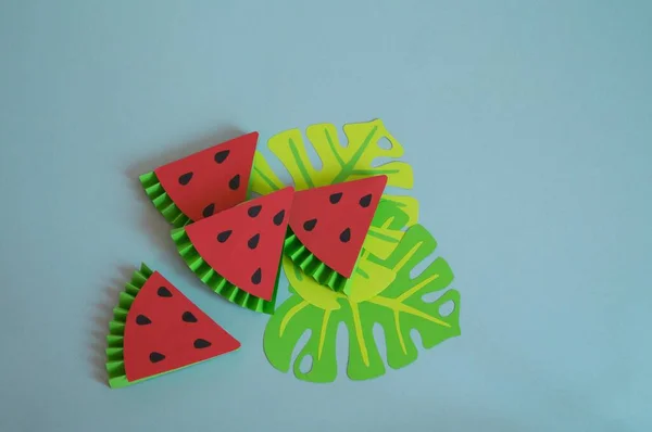 Fruit Made Paper Children Hobby Summer Style Tropics — Stock Photo, Image