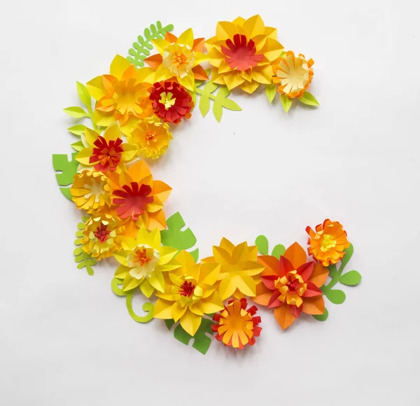 Brief Aus Papierblumen Buchstabenalphabet Papierhobby — Stockfoto