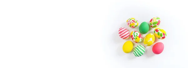 Раскрашенные Пасхальные Яйца Акварель Нежный Весенний Цвет Белый Фон — стоковое фото