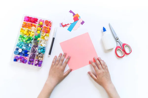 Marcador Livros Infantis Para Escola Artesanato Papel Origami Com Mãos — Fotografia de Stock