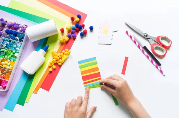 Llamada Cartón Artesanía Proceso Creativo Infantil Tradición Mexicana Cinco Mayo — Foto de Stock