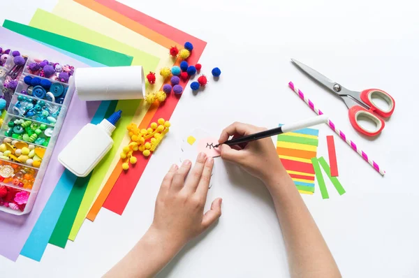 Cardboard Llama Handicraft Children Creative Process Mexican Tradition Cinco Mayo — Stock Photo, Image