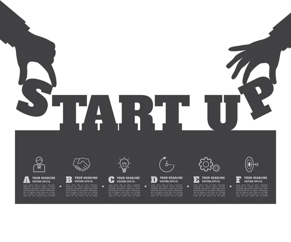 スタートアップの背景。ビジネスのアイデアの始まり。あなたのためのコンセプト — ストックベクタ