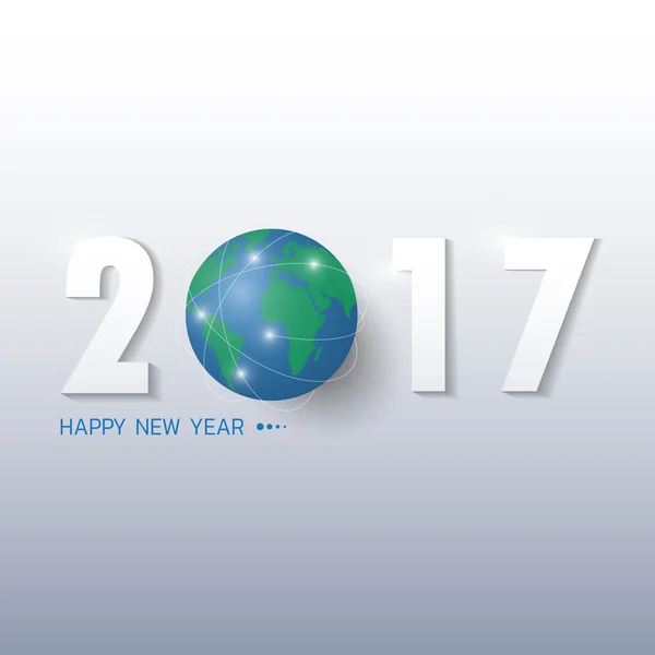 Szczęśliwego nowego 2017 roku. Karta pozdrowienia. Kolorowy Design. — Wektor stockowy