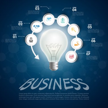 iş Infographic şablonu. Veri görselleştirme. Kullanılan f olabilir