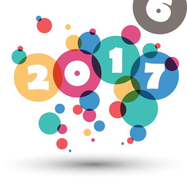 Yeni 2017 yılınız kutlu olsun. Tebrik kartı. Renkli tasarım. Vektör hastası