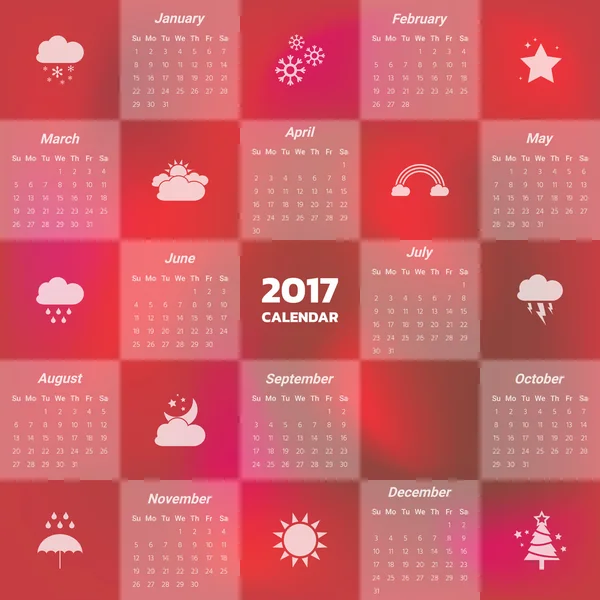 2017 Modèle de calendrier moderne .Vector / illustration . — Image vectorielle