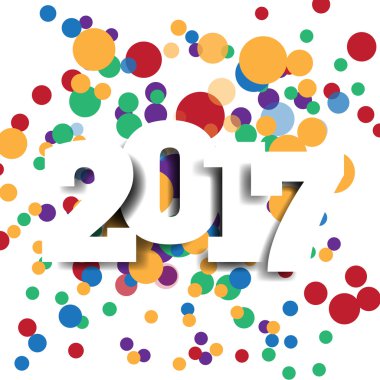 Yeni 2017 yılınız kutlu olsun. Tebrik kartı. Renkli tasarım. Vektör
