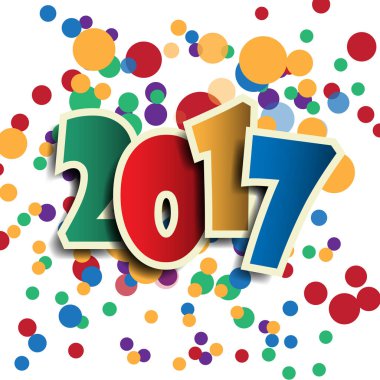 Yeni 2017 yılınız kutlu olsun. Tebrik kartı. Renkli tasarım. Vektör hastası