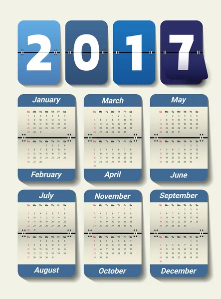 2017 moderne Kalendervorlage .Vektor / Illustration. — Stockvektor