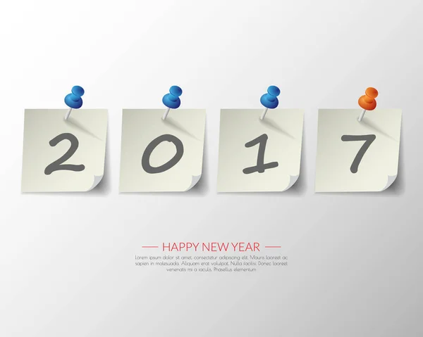 Frohes neues Jahr 2017. Glückwunschkarte. farbenfrohe Gestaltung. Vektorkrank — Stockvektor