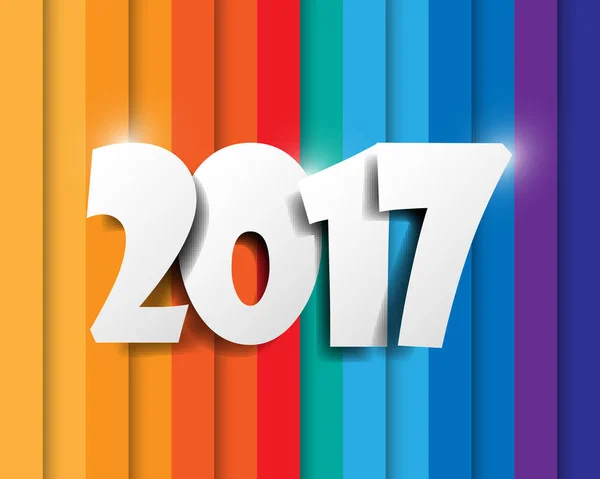 Yeni 2017 yılınız kutlu olsun. Tebrik kartı. Renkli tasarım. Vektör hastası — Stok Vektör