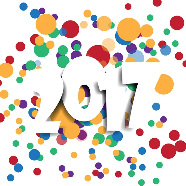 Yeni 2017 yılınız kutlu olsun. Tebrik kartı. Renkli tasarım. Vektör hastası