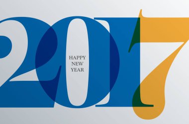 Yeni 2017 yılınız kutlu olsun. Tebrik kartı. Renkli tasarım. Vektör hastası