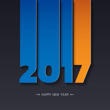 Yeni 2017 yılınız kutlu olsun. Tebrik kartı. Renkli tasarım. Vektör hastası