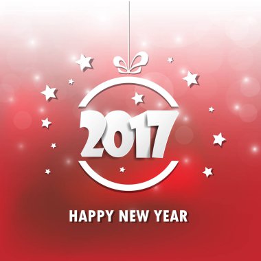 Yeni 2017 yılınız kutlu olsun. Tebrik kartı. Renkli tasarım. Vektör hastası