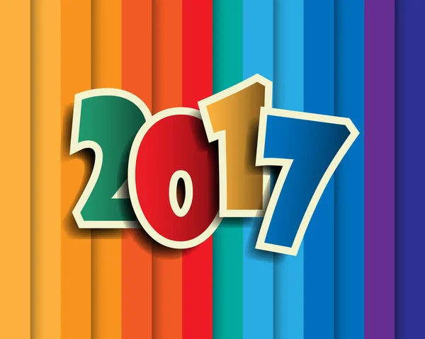 Bonne année 2017. Carte de vœux. Design coloré. Vecteur ill — Image vectorielle