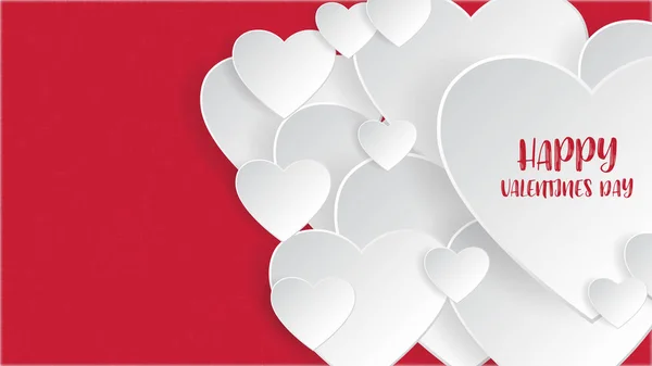 Etiqueta engomada de papel corazón con sombra el día de San Valentín. vector illustra — Vector de stock