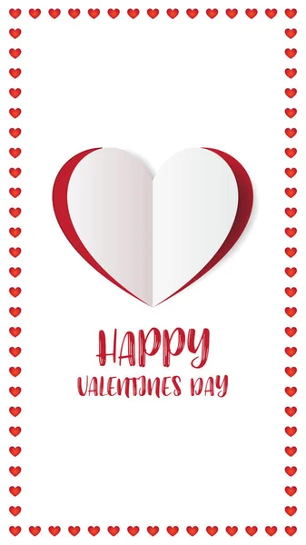 Etiqueta engomada de papel corazón con sombra el día de San Valentín. vector illustra — Archivo Imágenes Vectoriales