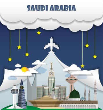Suudi Arabistan seyahat arka plan Simgesel Yapı küresel seyahat ve Journe
