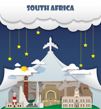 Güney Afrika seyahat arka plan Simgesel Yapı küresel seyahat ve Journe