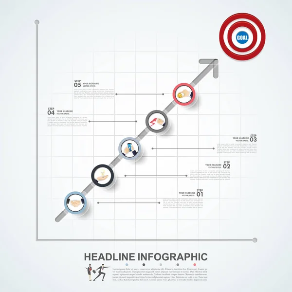 Concept d'entreprise calendrier. Modèle d'infographie, papier réaliste 5 — Image vectorielle