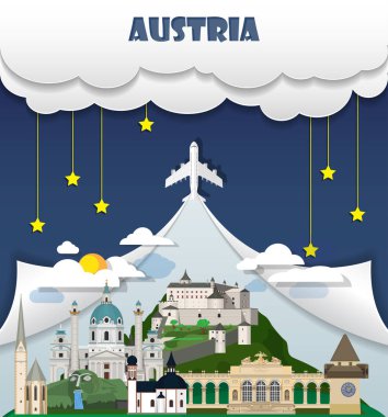 Avusturya seyahat arka plan Simgesel Yapı küresel seyahat ve yolculuk INF