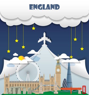 İngiltere'ye seyahat arka plan Simgesel Yapı küresel seyahat ve yolculuk INF