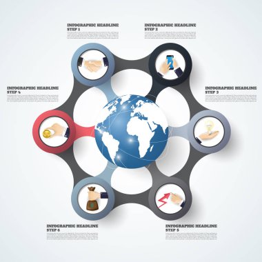 Soyut infographics seçenekleri şablon sayısı. Vektör illustrati