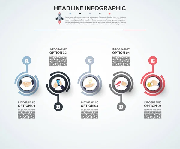 Plantilla de infografía 3d. Visualización de datos. Puede ser utilizado para la varita — Vector de stock