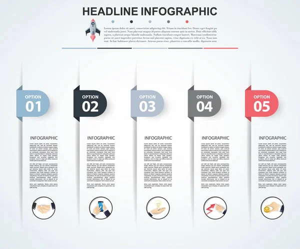 Résumé infographie numéro options modèle. Illustration vectorielle — Image vectorielle