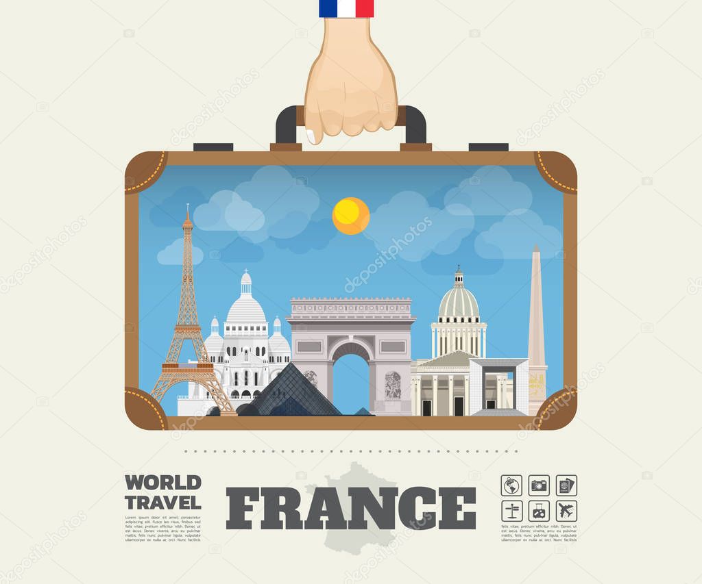 Hand carrying France Landmark Global Travel And Journey .
