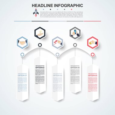 Soyut infographics seçenekleri şablon sayısı. Vektör illustrati