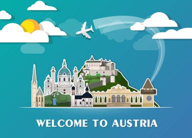 Avusturya seyahat arka plan Simgesel Yapı küresel seyahat ve yolculuk INF