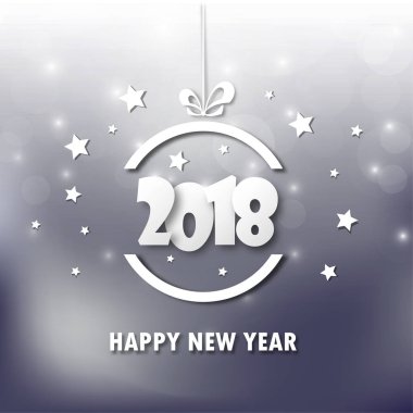 Mutlu yeni yıl 2018. Tebrik kartı. Renkli tasarım. Vektör