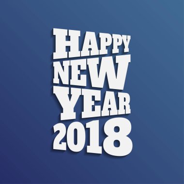 Mutlu yeni yıl 2018. Tebrik kartı. Renkli tasarım. Vektör