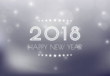 Mutlu yeni yıl 2018. Tebrik kartı. Renkli tasarım. Vektör