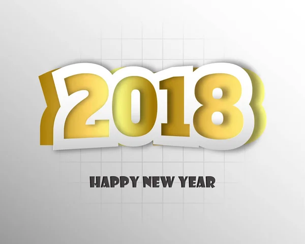 Ευτυχισμένο το νέο έτος 2018. Ευχητήρια κάρτα. Πολύχρωμο σχεδιασμό. Διάνυσμα — Διανυσματικό Αρχείο